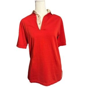 Vintage Women's L Short Sleeve Red Polo Shirt